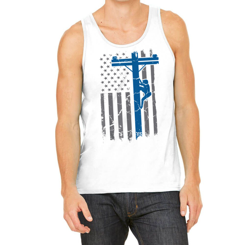 Lineman Enthusiast Line Working Lover Electronic Technician Tank Top by CharlesLCross | Artistshot