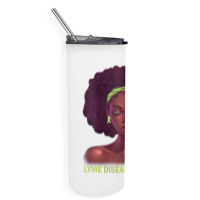 Womens Afro African American Black Woman Lyme Disease Warrior V Neck Skinny Tumbler | Artistshot