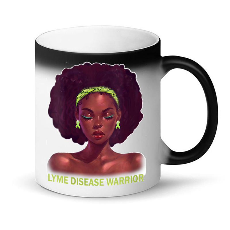 Womens Afro African American Black Woman Lyme Disease Warrior V Neck Magic Mug | Artistshot