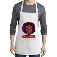 Womens Afro African American Black Woman Lyme Disease Warrior V Neck Medium-length Apron | Artistshot