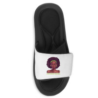 Womens Afro African American Black Woman Lyme Disease Warrior V Neck Slide Sandal | Artistshot