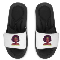 Womens Afro African American Black Woman Lyme Disease Warrior V Neck Slide Sandal | Artistshot