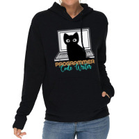 Funny Cat Programmer Code Writer Programming Codin Lightweight Hoodie | Artistshot