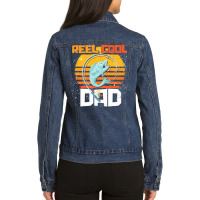 Fishing T  Shirt Fisherman Angle Fish Fathers Day Cool Dad Funny Fishi Ladies Denim Jacket | Artistshot