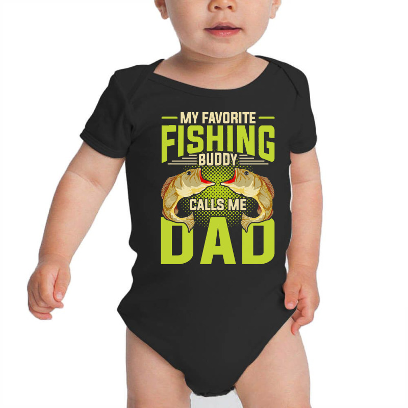 Fishing T  Shirt Fisherman Fathers Day Angling Fish Funny Dad Fishing Baby Bodysuit by cardinalsmelt | Artistshot