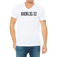 Marina Del Rey Vintage Black Text Apparel T Shirt V-neck Tee | Artistshot