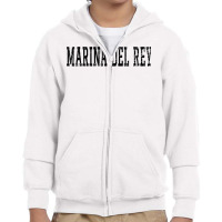 Marina Del Rey Vintage Black Text Apparel T Shirt Youth Zipper Hoodie | Artistshot