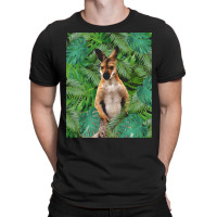 Big Palm Leaves Pattern Blue Color T  Shirt Wallaby Jungle Leaves Mons T-shirt | Artistshot