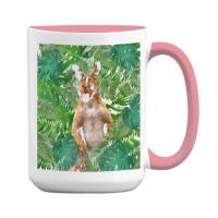 Big Palm Leaves Pattern Blue Color T  Shirt Wallaby Jungle Leaves Mons 15 Oz Coffee Mug | Artistshot