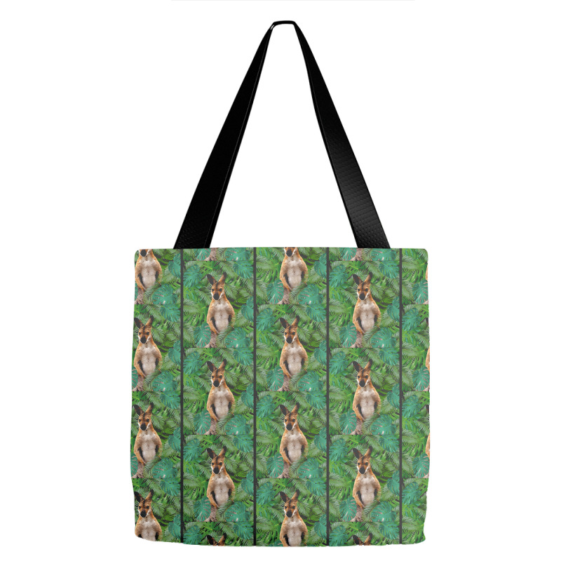 Big Palm Leaves Pattern Blue Color T  Shirt Wallaby Jungle Leaves Mons Tote Bags | Artistshot