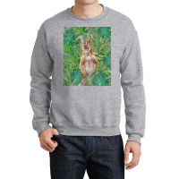 Big Palm Leaves Pattern Blue Color T  Shirt Wallaby Jungle Leaves Mons Crewneck Sweatshirt | Artistshot