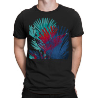 Big Palm Leaves Pattern Blue Color T  Shirtpalm Leaves Pattern Blue Co T-shirt | Artistshot