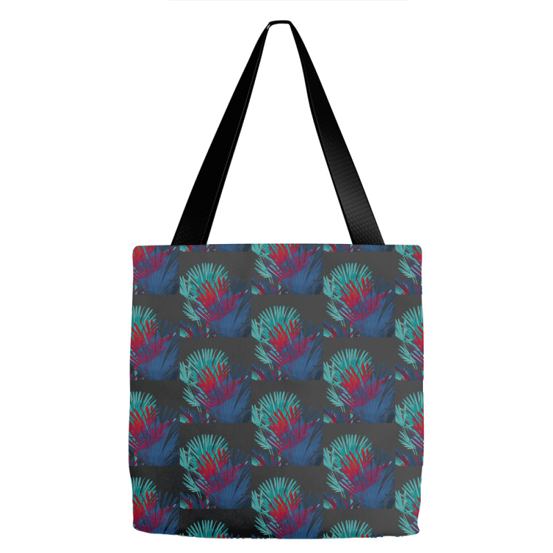 Big Palm Leaves Pattern Blue Color T  Shirtpalm Leaves Pattern Blue Co Tote Bags | Artistshot