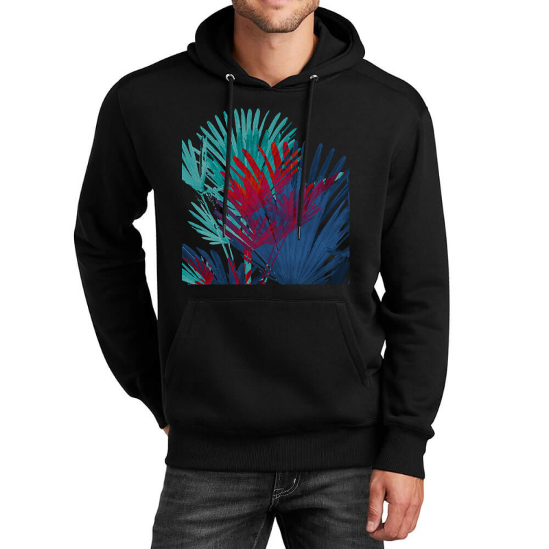 Big Palm Leaves Pattern Blue Color T  Shirtpalm Leaves Pattern Blue Co Unisex Hoodie | Artistshot