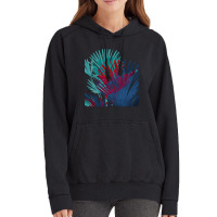 Big Palm Leaves Pattern Blue Color T  Shirtpalm Leaves Pattern Blue Co Vintage Hoodie | Artistshot