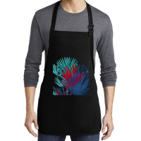 Big Palm Leaves Pattern Blue Color T  Shirtpalm Leaves Pattern Blue Co Medium-length Apron | Artistshot