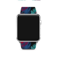 Big Palm Leaves Pattern Blue Color T  Shirtpalm Leaves Pattern Blue Co Apple Watch Band | Artistshot