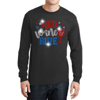 Woman Red Wine And Blue Bling Rhinestone 4th Of July T Shirt Long Sleeve Shirts | Artistshot