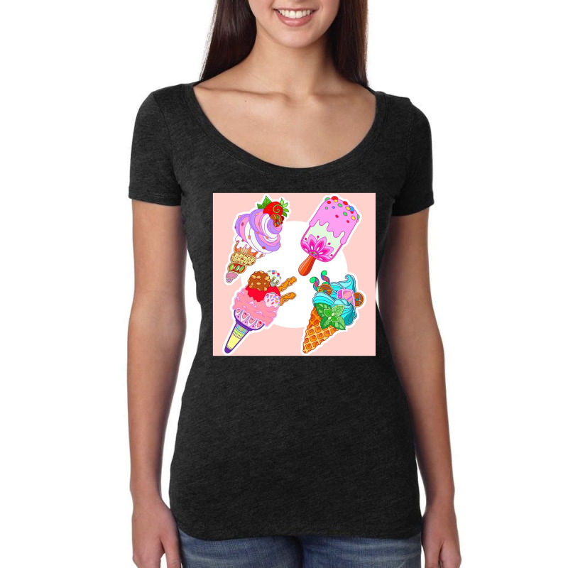 Ice Cream Day Women's Triblend Scoop T-shirt by Artango | Artistshot