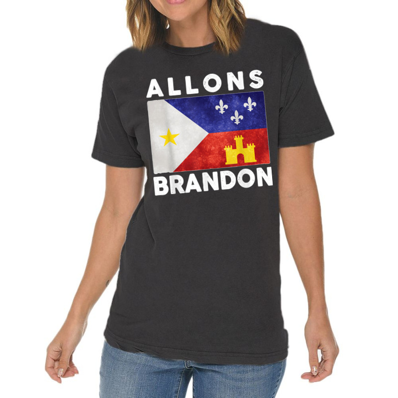 Allons Brandon Louisiana Acadiana Flag Lafayette T Shirt Vintage T-shirt | Artistshot