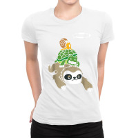 Sloth Turtle Snail Animal Running Wildlife Slowly Ladies Fitted T-shirt | Artistshot