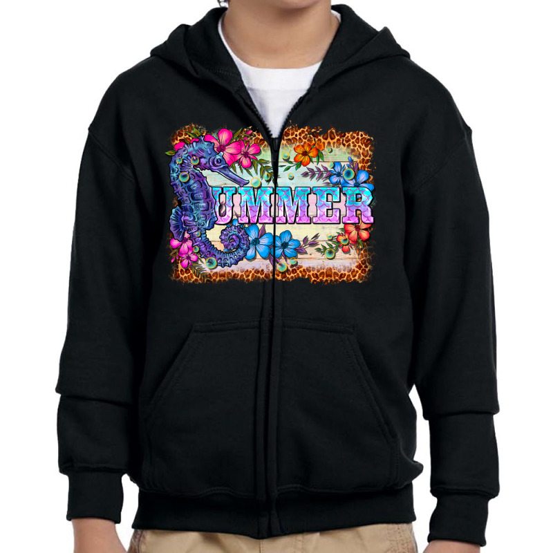 Seahorse Summer Youth Zipper Hoodie | Artistshot