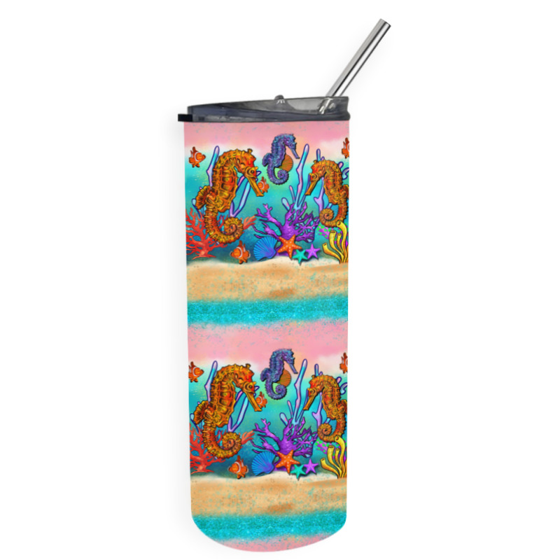 Seahorse Under The Sea Cup Skinny Tumbler | Artistshot