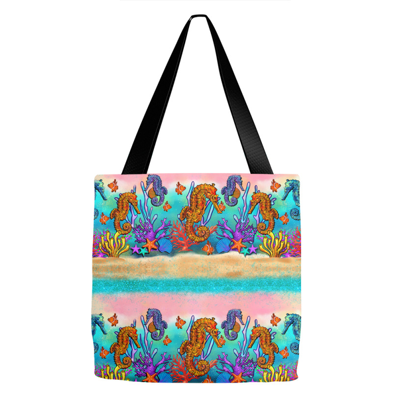 Seahorse Under The Sea Cup Tote Bags | Artistshot