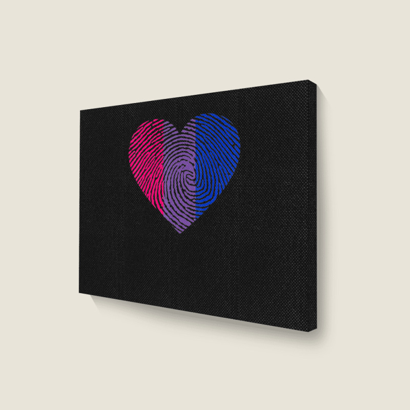 Bisexual Heart Fingerprint Bisexual Pride Month Lgbt Landscape Canvas Print by MarkRodriguez | Artistshot