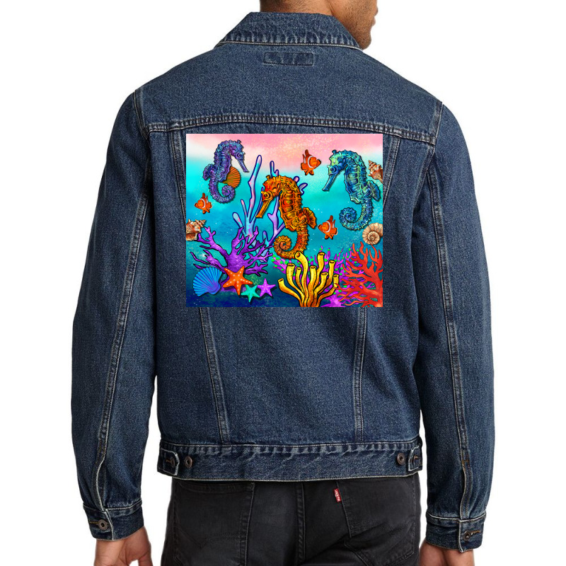 Seahorse Under The Sea Tumbler Men Denim Jacket | Artistshot