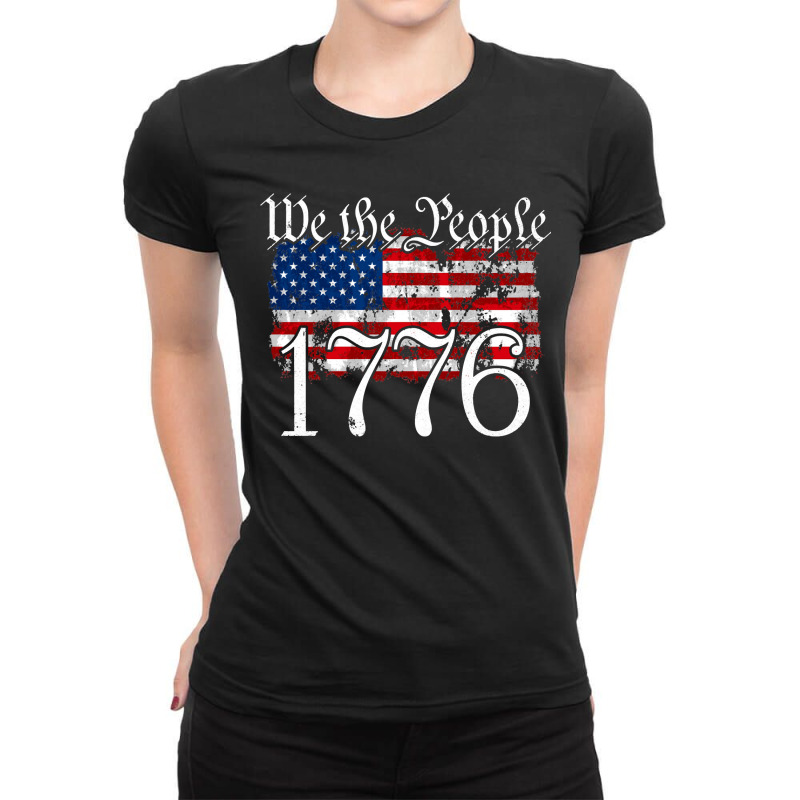 We The People 1776 U.s. Constitution Freedom American Flag Pullover Ho Ladies Fitted T-Shirt by time5803 | Artistshot