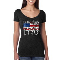 We The People 1776 U.s. Constitution Freedom American Flag Pullover Ho Women's Triblend Scoop T-shirt | Artistshot