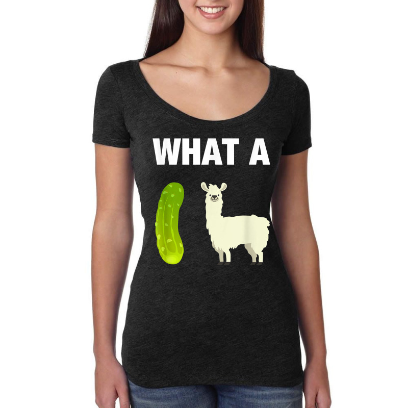 Funny Llama Lover Pun T Shirt What A Dill Llama (dilemma) Women's Triblend Scoop T-shirt by adrienskradski | Artistshot