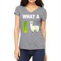 Funny Llama Lover Pun T Shirt What A Dill Llama (dilemma) Women's V-neck T-shirt | Artistshot