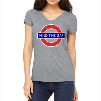 London Souvenir Mind The Gap Underground Tube T Shirt Women's V-neck T-shirt | Artistshot