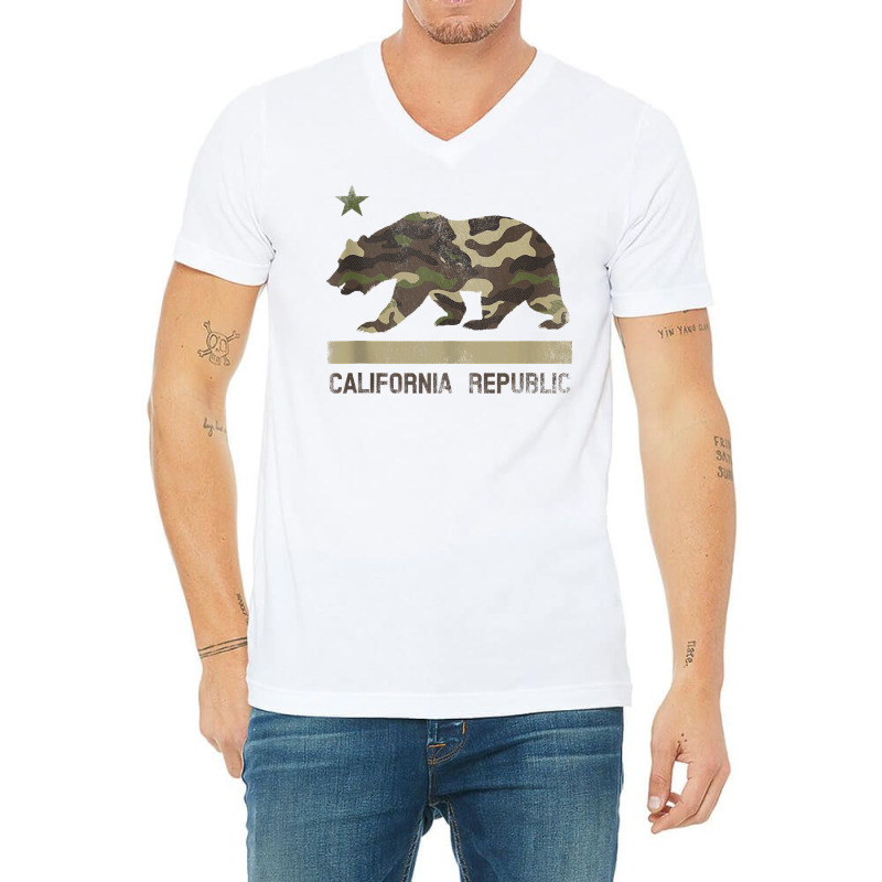 Camouflage California Republic Flag Bear Star Cali La Tshirt Tank Top V-Neck Tee by paisleafuscaldo | Artistshot