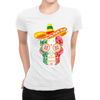 Fiesta Sugar Skull Rose Calavera Mexican Flag Cinco De Mayo  Copy Ladies Fitted T-shirt | Artistshot