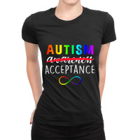 Autism   Red Instead   Acceptance Not Awareness T Shirt Ladies Fitted T-shirt | Artistshot