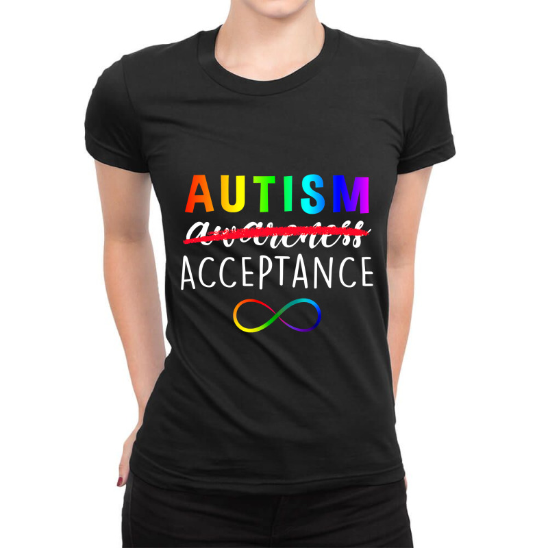 Autism   Red Instead   Acceptance Not Awareness T Shirt Ladies Fitted T-Shirt by Binhthai9809 | Artistshot