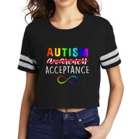 Autism   Red Instead   Acceptance Not Awareness T Shirt Scorecard Crop Tee | Artistshot