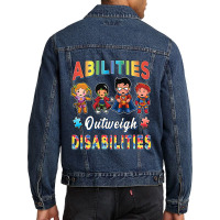 Autism Awareness Boy Abilities Outweigh Disabilities Teacher T Shirt Men Denim Jacket | Artistshot