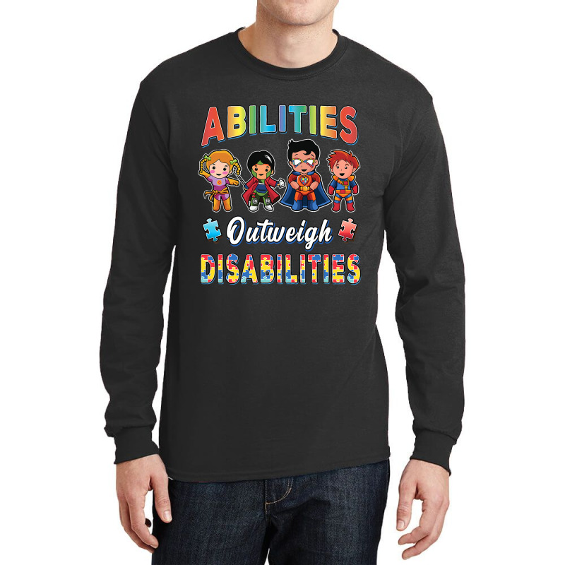 Autism Awareness Boy Abilities Outweigh Disabilities Teacher T Shirt Long Sleeve Shirts by Binhthai9809 | Artistshot