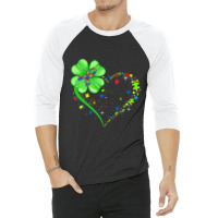 Autism St Patricks Day Clover 3/4 Sleeve Shirt | Artistshot