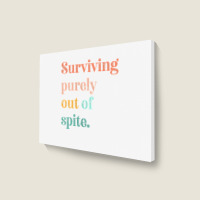 Womens Teens Living Out Of Spite, Surviving Purely Out Of Spite V Neck Landscape Canvas Print | Artistshot