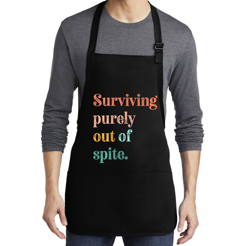 Womens Teens Living Out Of Spite, Surviving Purely Out Of Spite V Neck Medium-length Apron | Artistshot