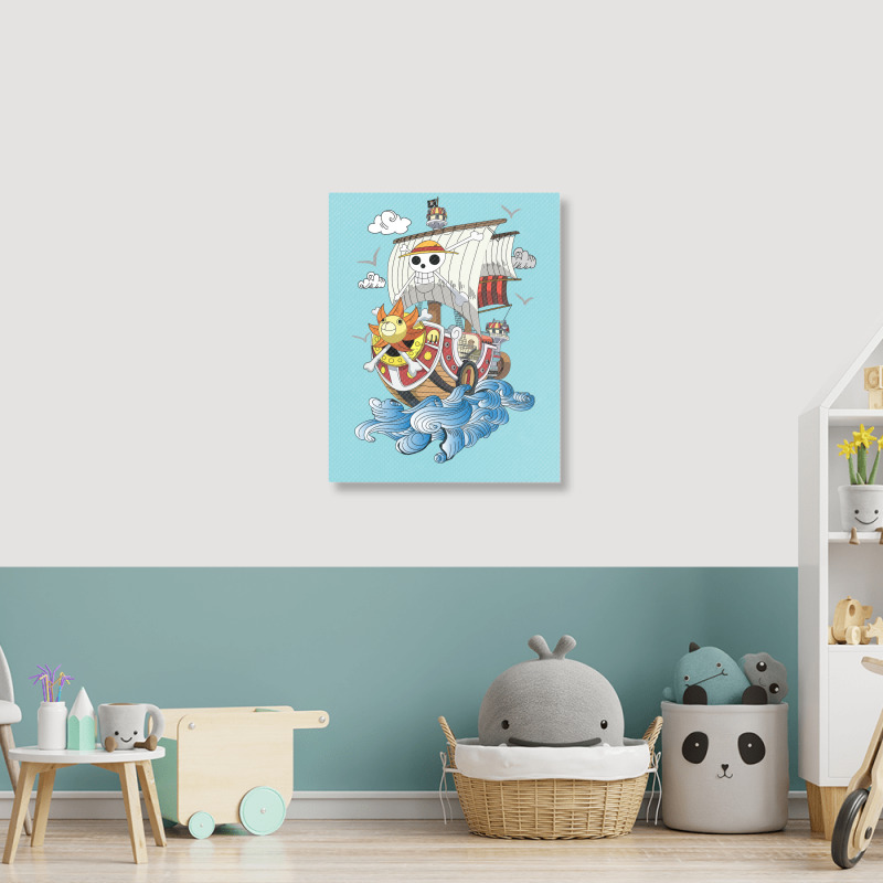 Custom One Piece - Thousand Sunny Pirate Ship Portrait Canvas