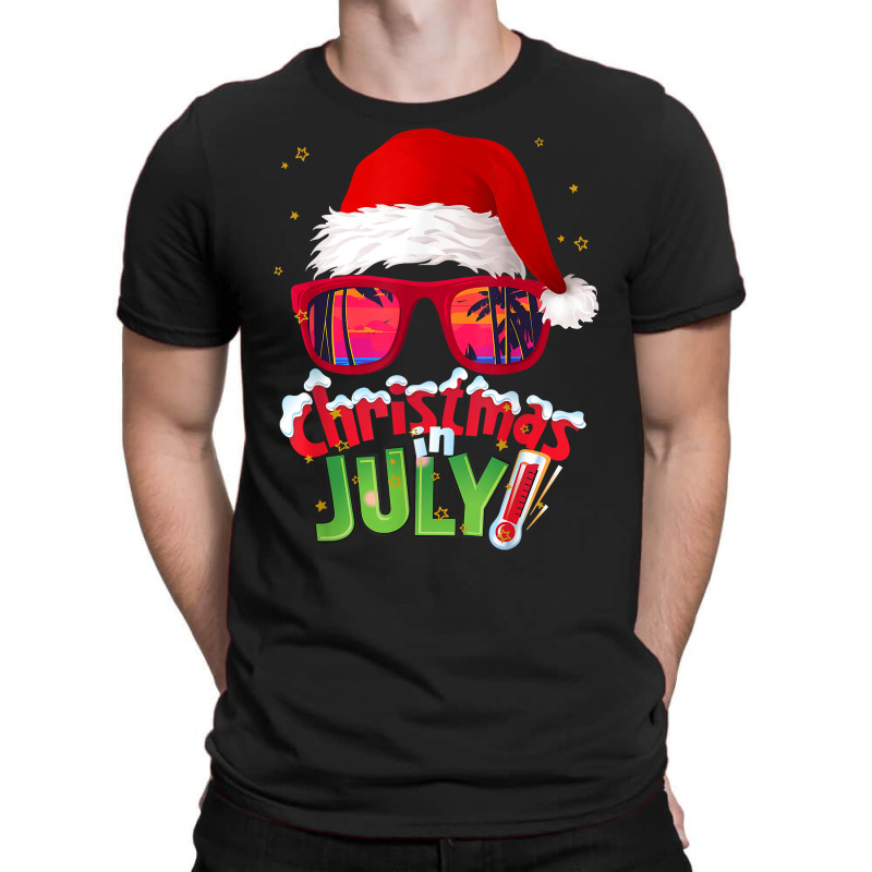 Funny Christmas In July Shirt Summer Santa Sunglasses Xmas T Shirt T-shirt | Artistshot