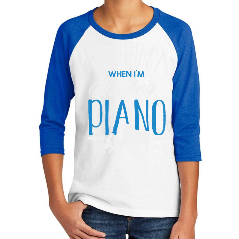 Pianist T  Shirt Pianist Piano Player Keyboard Happiest When Im Playin Youth 3/4 Sleeve | Artistshot