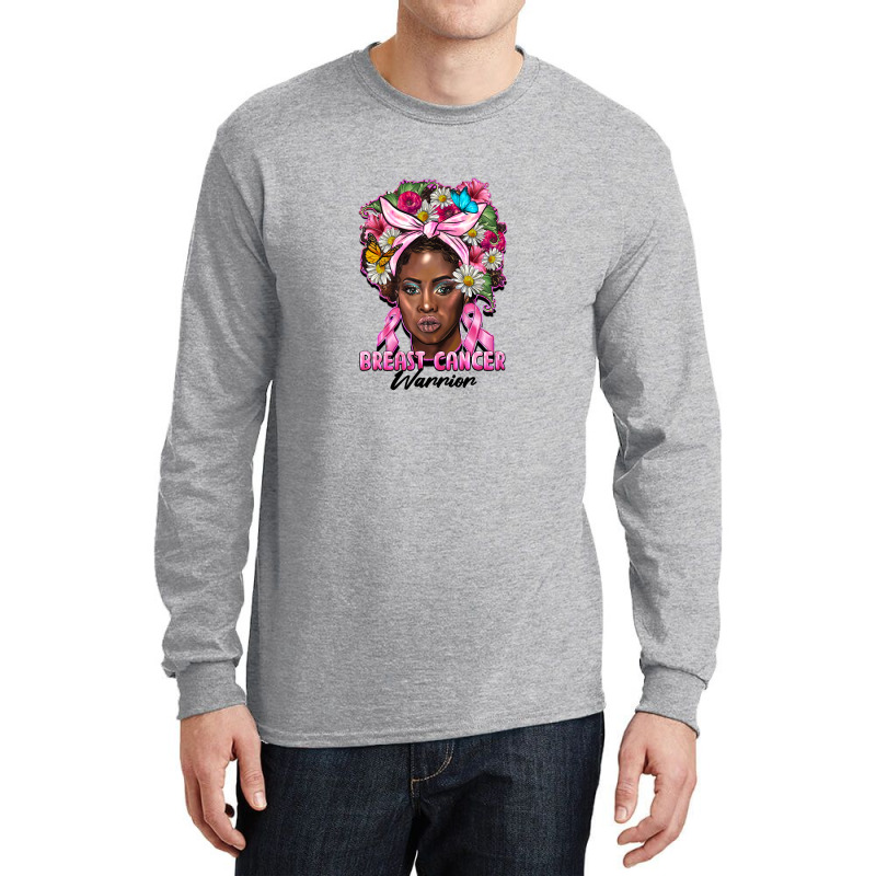 Breast Cancer Warrior Black Woman Long Sleeve Shirts | Artistshot