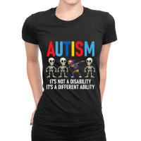 Dabbing Skeleton Not A Disability Autism Awareness Ladies Fitted T-shirt | Artistshot